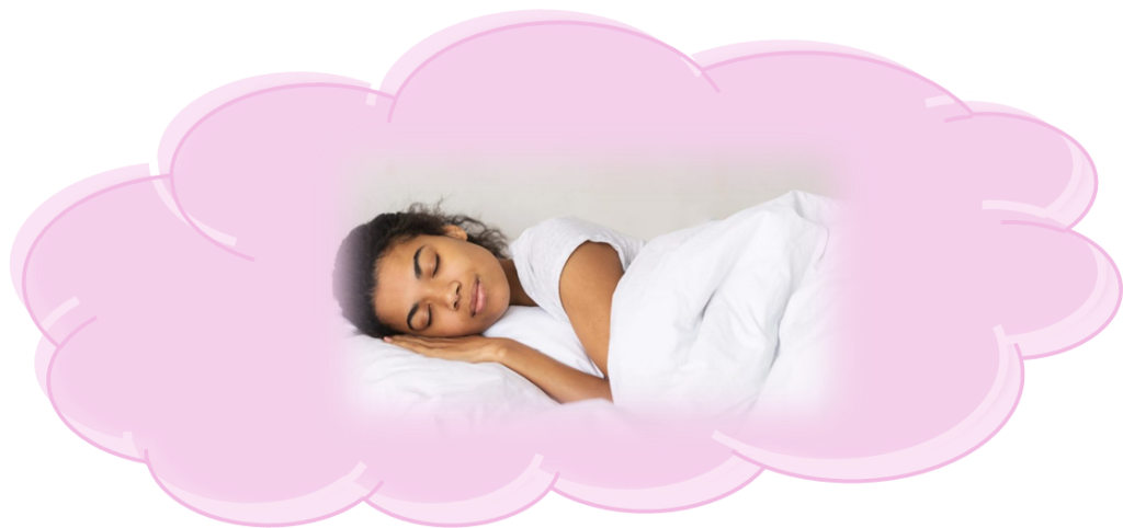 Woman sleeping in Cloud of Protection